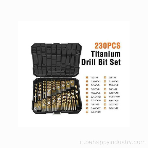 Kit kit per trapano in titanio set per metallo